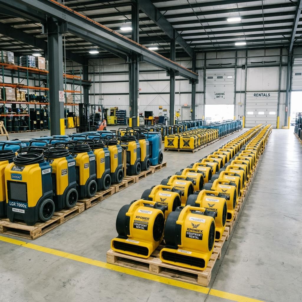 Equipment Rental equipment inside a Houston property